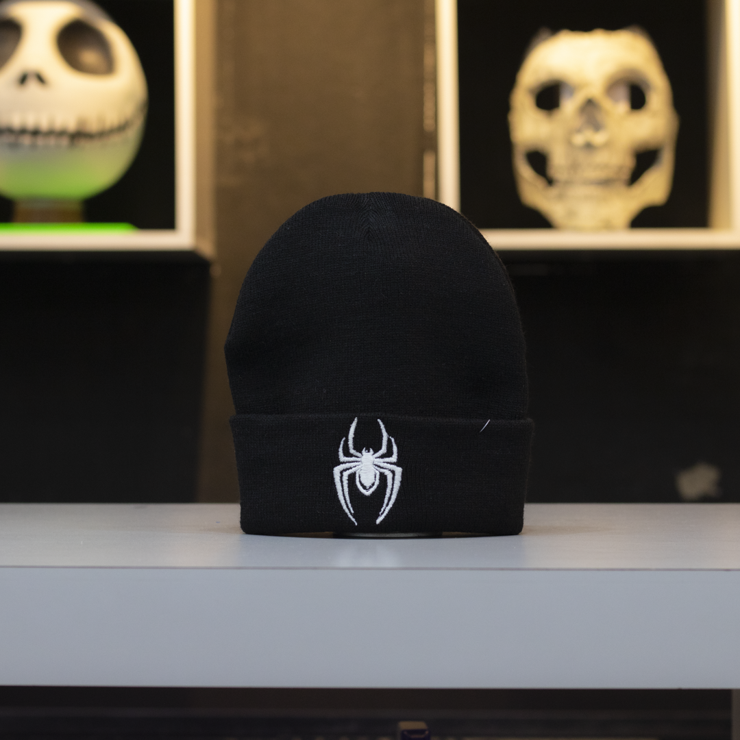 Gorro negro de Spider-Man de Marvel con logo de araña blanca bordado