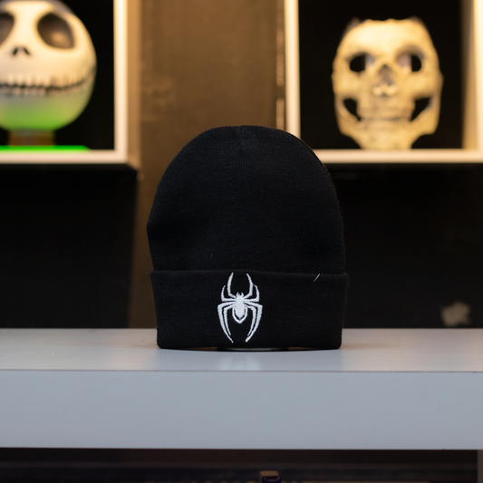 Gorro negro de Spider-Man de Marvel con logo de araña blanca bordado